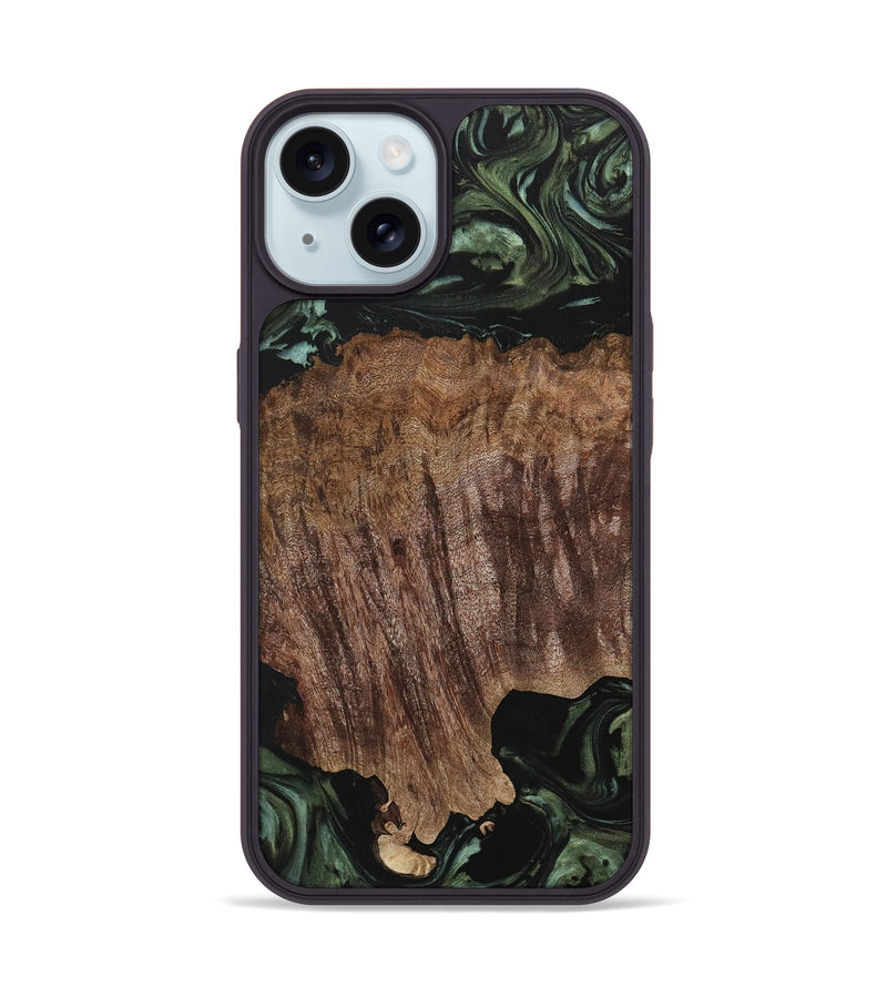 iPhone 15 Wood Phone Case - Melba (Green, 730263)