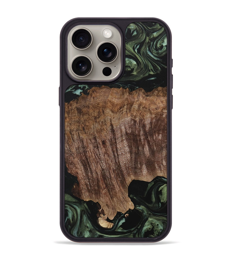 iPhone 15 Pro Max Wood Phone Case - Melba (Green, 730263)