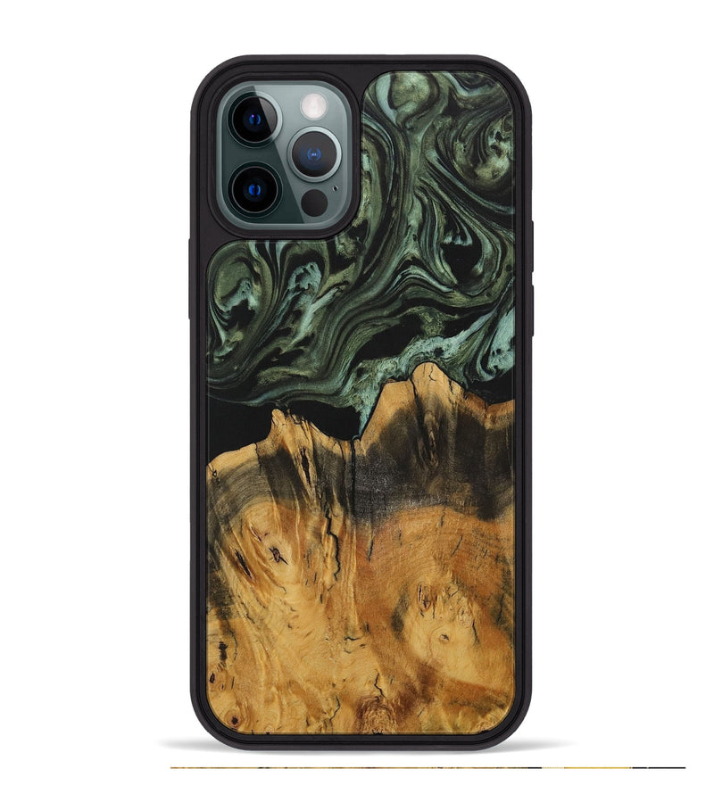 iPhone 12 Pro Max Wood Phone Case - Trudy (Green, 730265)