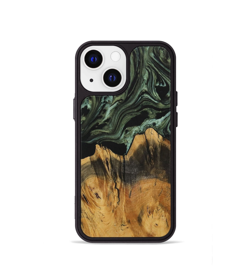 iPhone 13 mini Wood Phone Case - Trudy (Green, 730265)