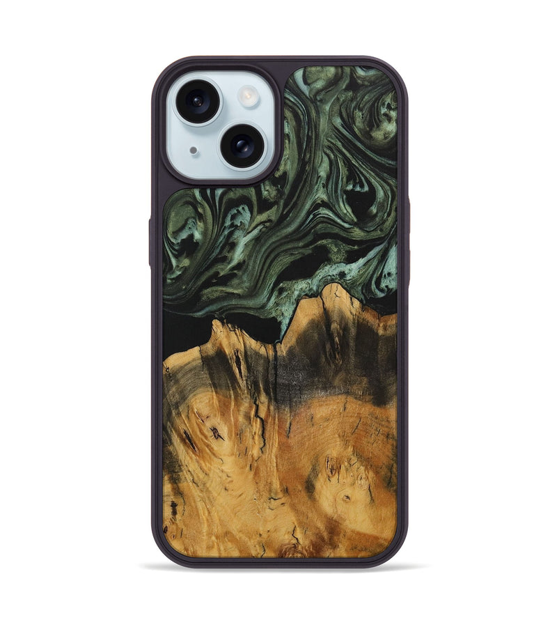 iPhone 15 Wood Phone Case - Trudy (Green, 730265)