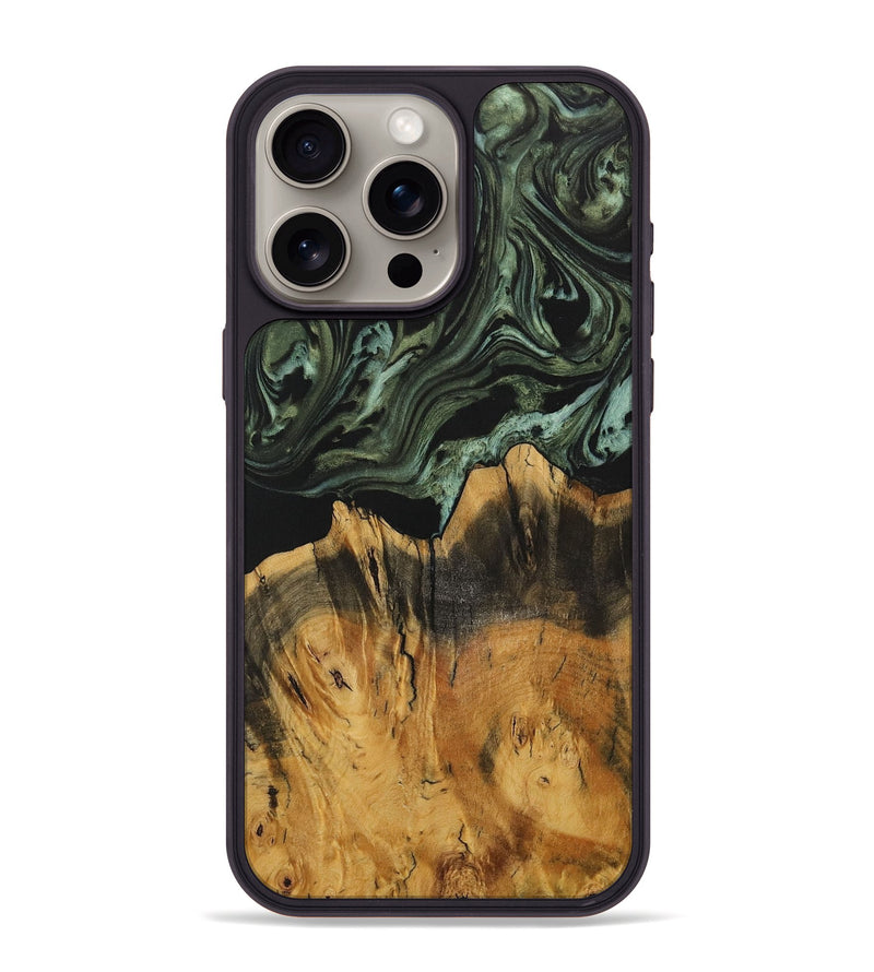 iPhone 15 Pro Max Wood Phone Case - Trudy (Green, 730265)