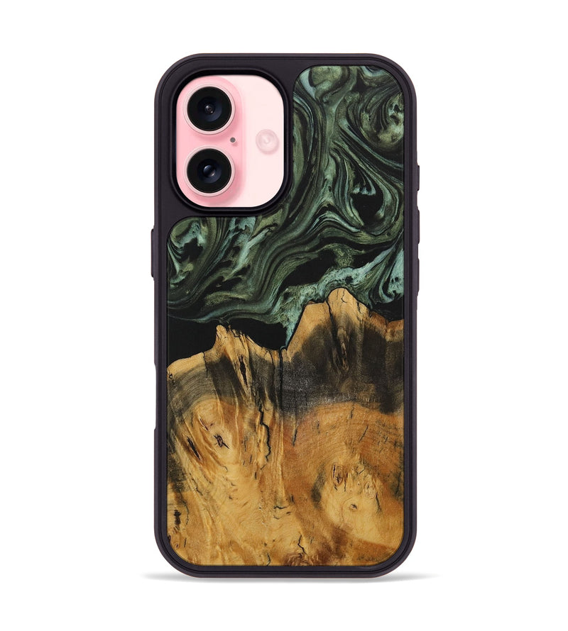 iPhone 16 Wood Phone Case - Trudy (Green, 730265)