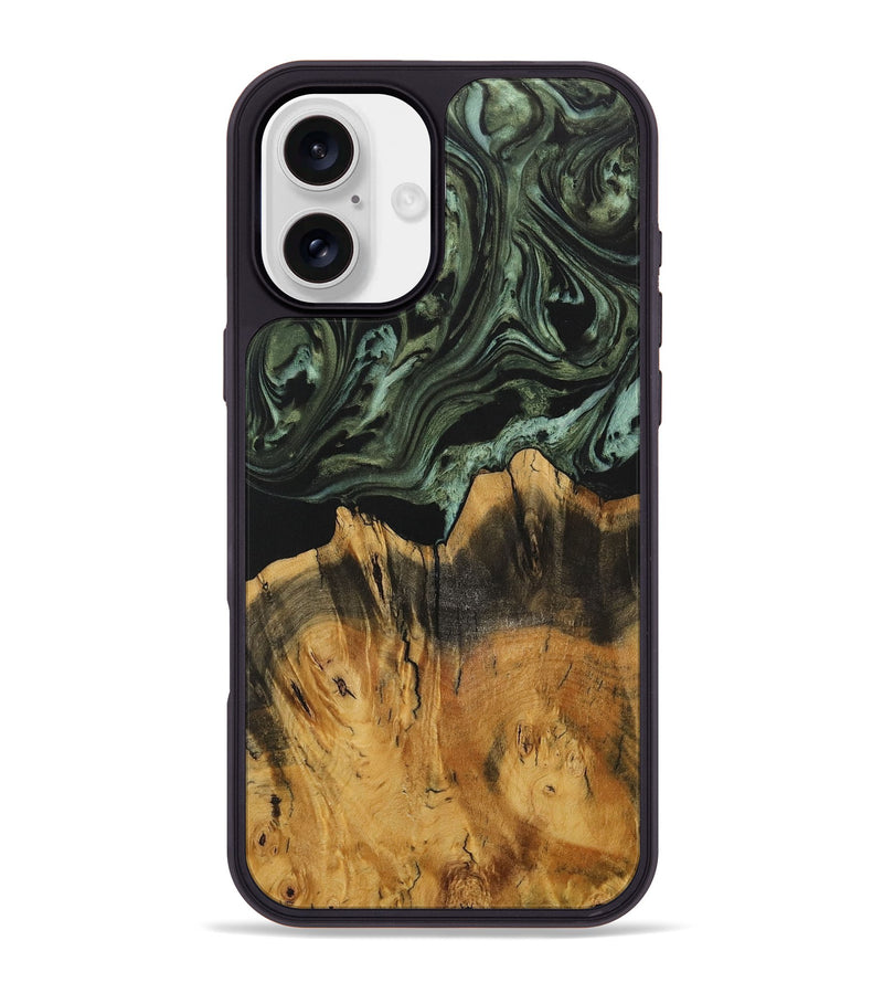 iPhone 16 Plus Wood Phone Case - Trudy (Green, 730265)