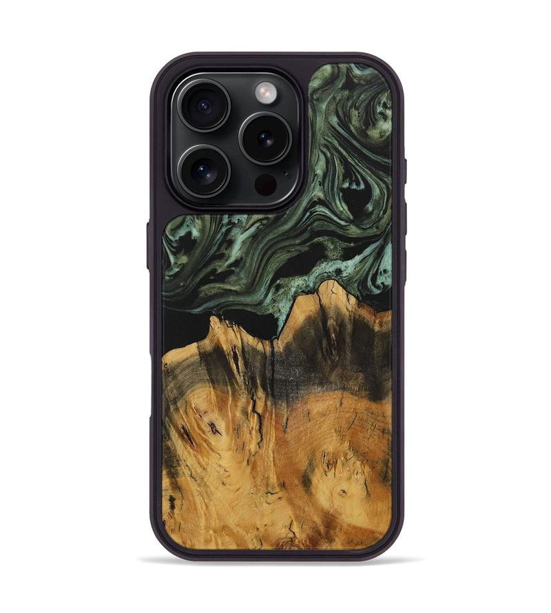 iPhone 16 Pro Wood Phone Case - Trudy (Green, 730265)