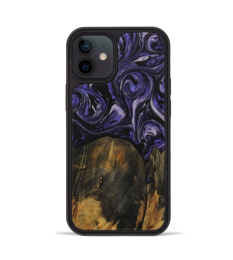 iPhone 12 Wood Phone Case - Khanh (Purple, 730266)