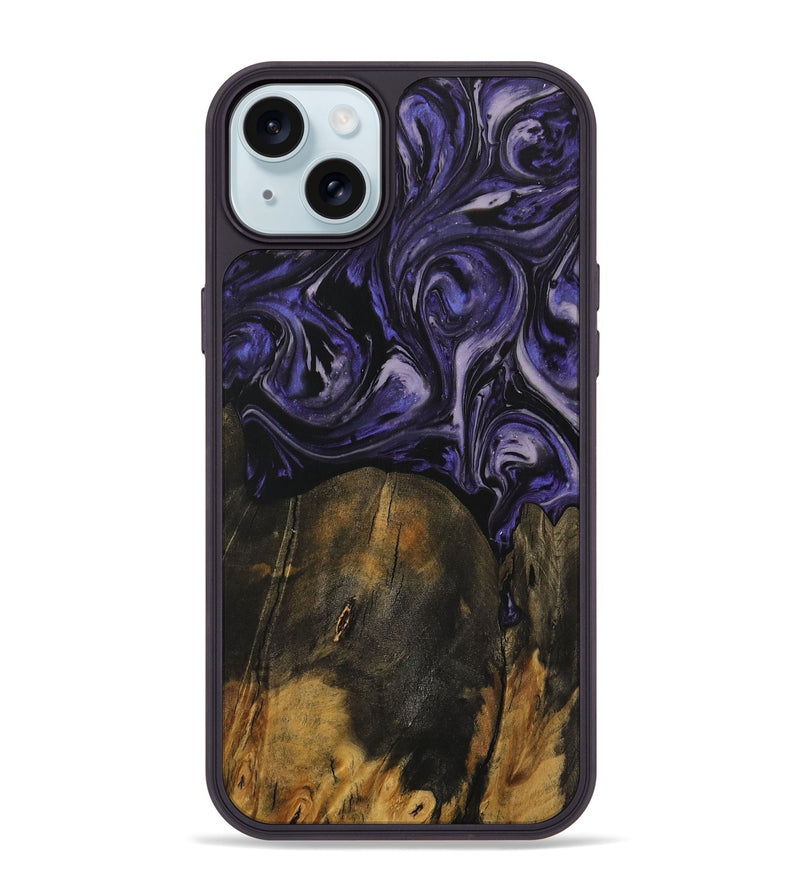 iPhone 15 Plus Wood Phone Case - Khanh (Purple, 730266)