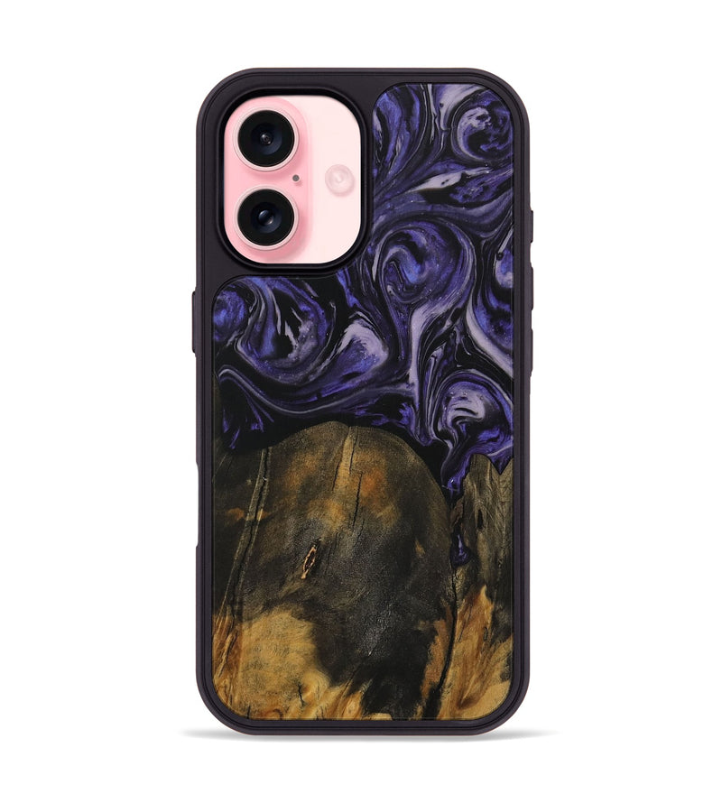 iPhone 16 Wood Phone Case - Khanh (Purple, 730266)