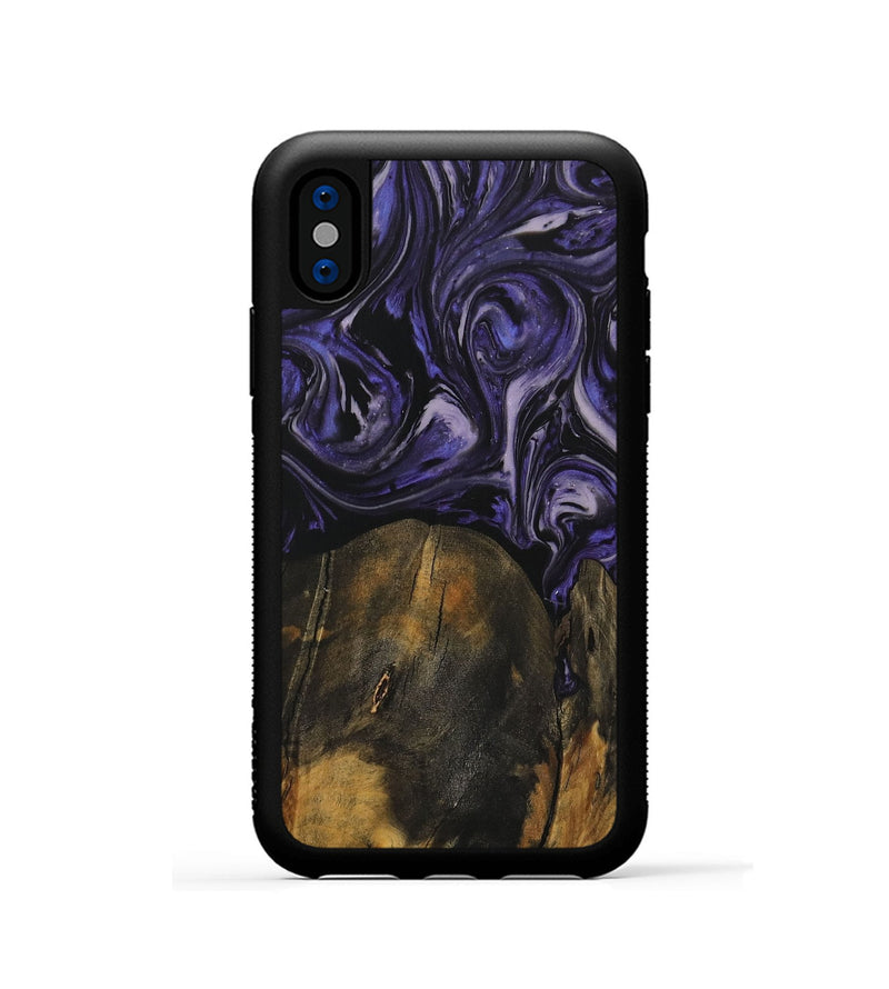 iPhone Xs Wood Phone Case - Khanh (Purple, 730266)