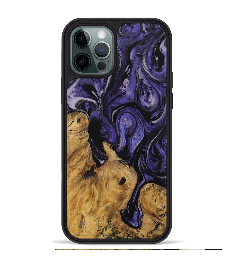 iPhone 12 Pro Max Wood Phone Case - Savita (Purple, 730268)