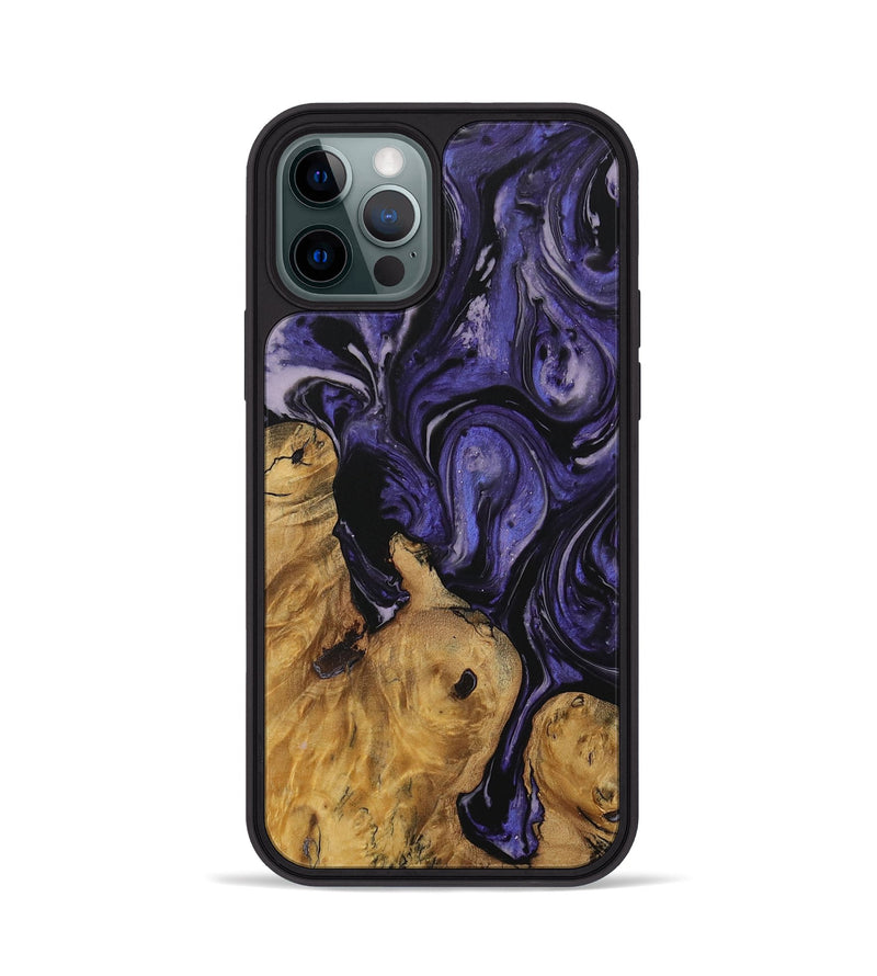 iPhone 12 Pro Wood Phone Case - Savita (Purple, 730268)