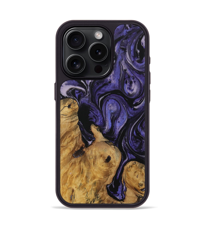 iPhone 15 Pro Wood Phone Case - Savita (Purple, 730268)