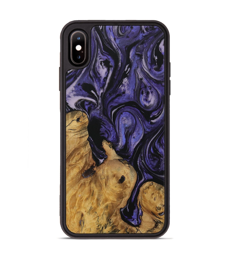 iPhone Xs Max Wood Phone Case - Savita (Purple, 730268)