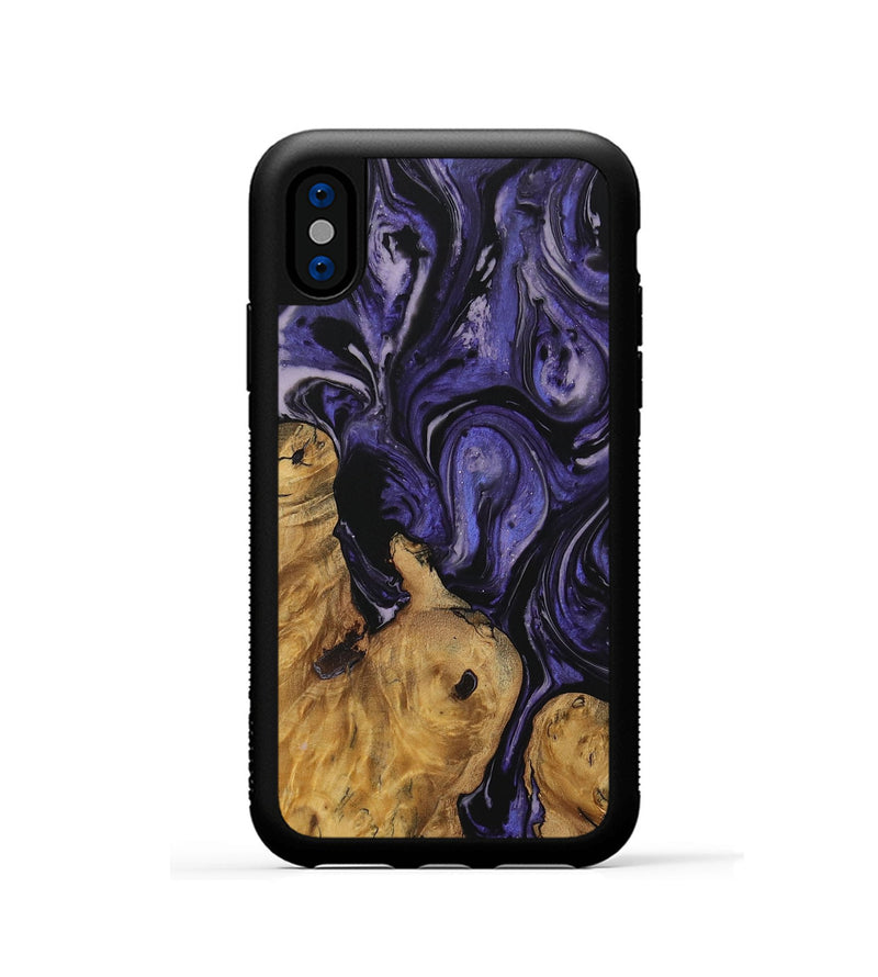 iPhone Xs Wood Phone Case - Savita (Purple, 730268)