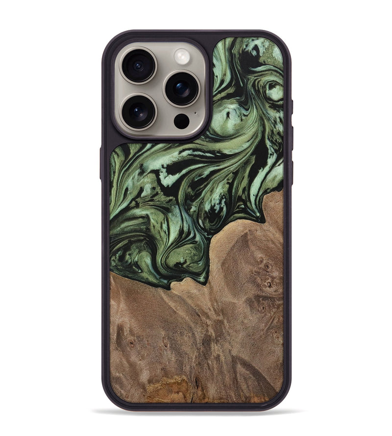 iPhone 15 Pro Max Wood Phone Case - Kelsie (Green, 730270)