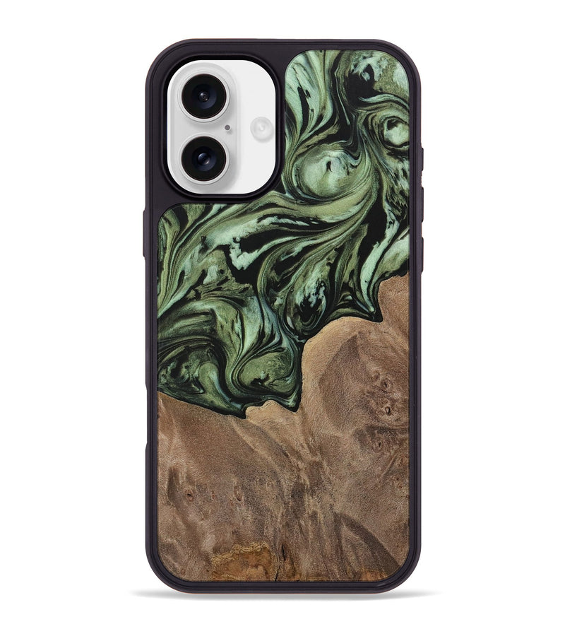 iPhone 16 Plus Wood Phone Case - Kelsie (Green, 730270)