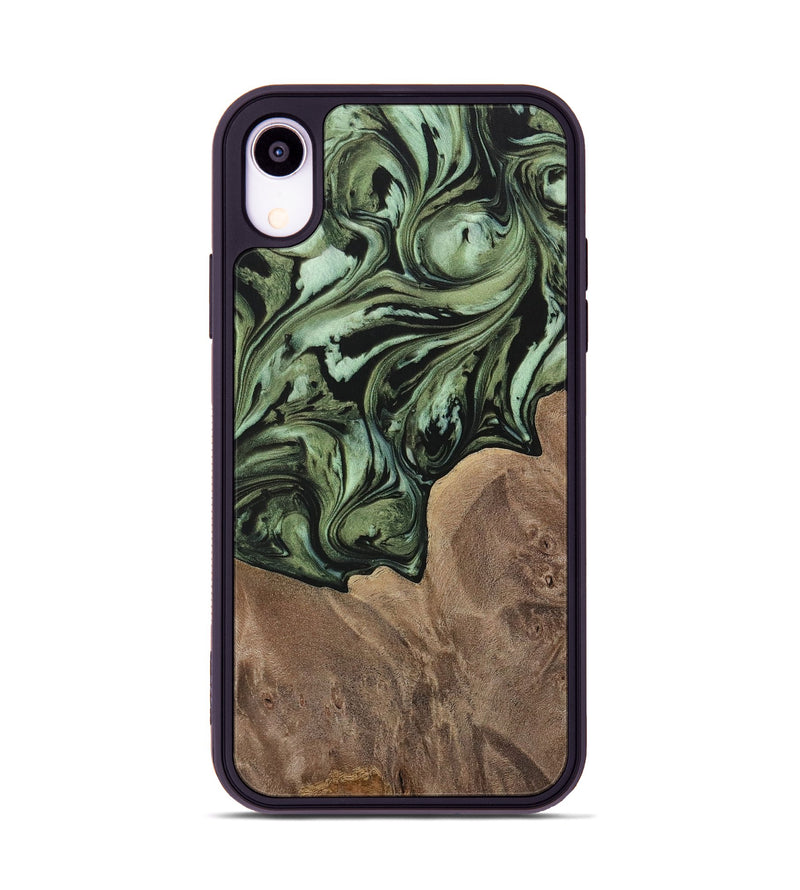 iPhone Xr Wood Phone Case - Kelsie (Green, 730270)