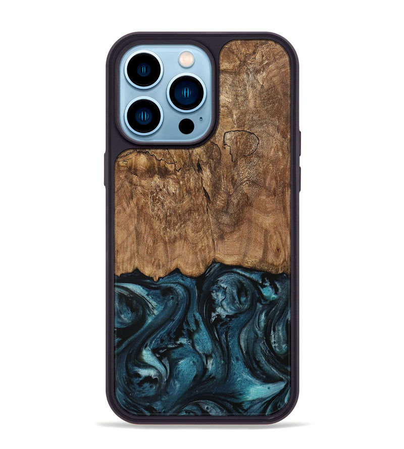 iPhone 14 Pro Max Wood Phone Case - Ardeth (Blue, 730273)