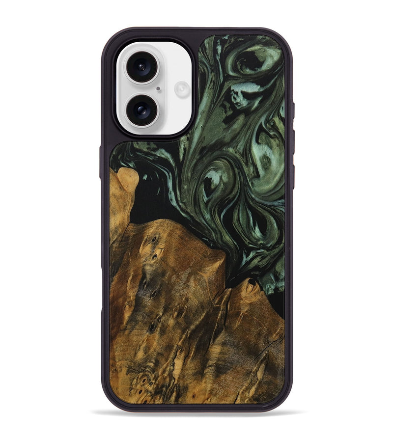 iPhone 16 Plus Wood Phone Case - Legra (Green, 730280)