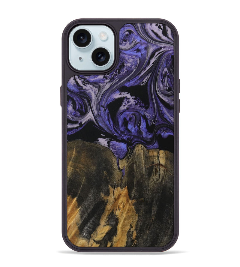 iPhone 15 Plus Wood Phone Case - Gaetano (Purple, 730281)