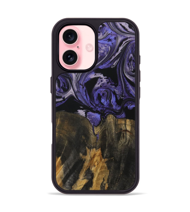 iPhone 16 Wood Phone Case - Gaetano (Purple, 730281)