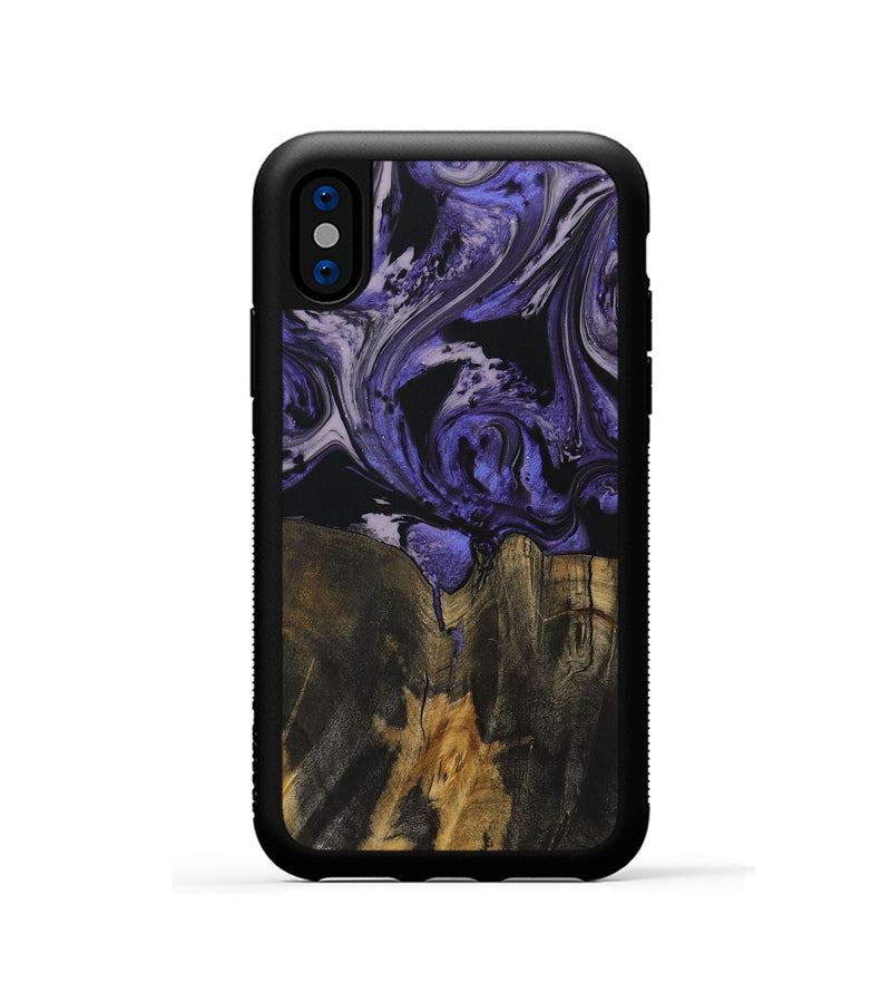 iPhone Xs Wood Phone Case - Gaetano (Purple, 730281)