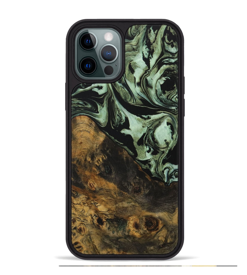 iPhone 12 Pro Max Wood Phone Case - Zigmund (Green, 730282)