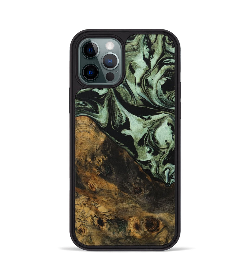 iPhone 12 Pro Wood Phone Case - Zigmund (Green, 730282)