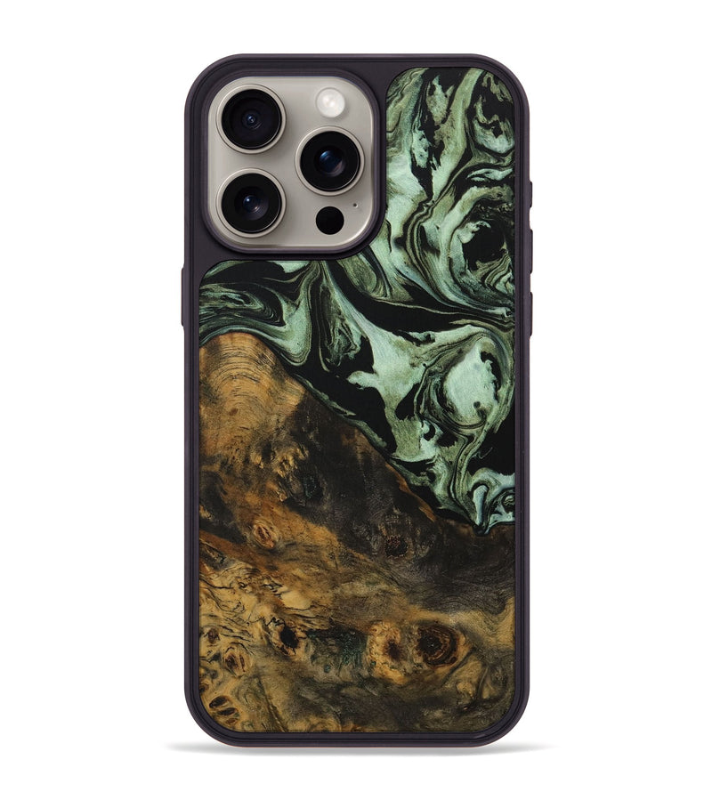 iPhone 15 Pro Max Wood Phone Case - Zigmund (Green, 730282)