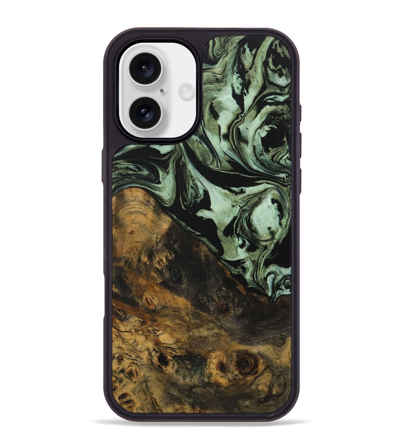 iPhone 16 Plus Wood Phone Case - Zigmund (Green, 730282)