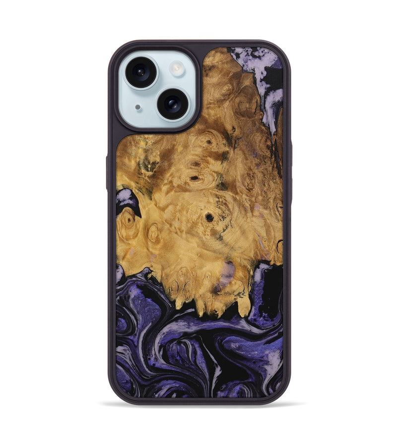 iPhone 15 Wood Phone Case - Alverda (Purple, 730288)