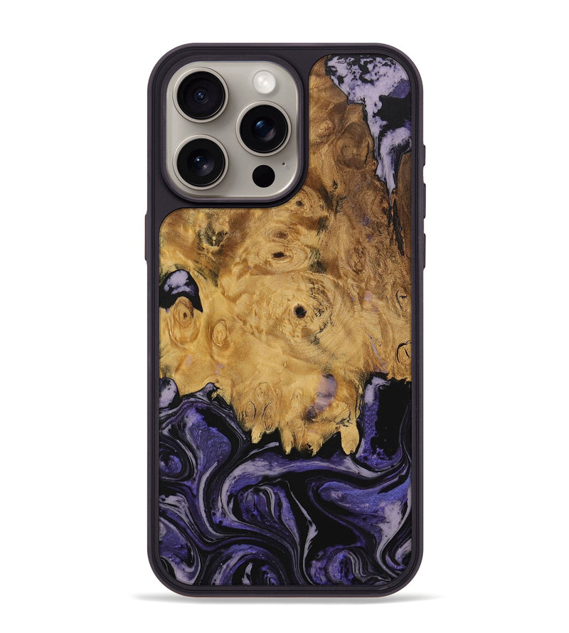 iPhone 15 Pro Max Wood Phone Case - Alverda (Purple, 730288)