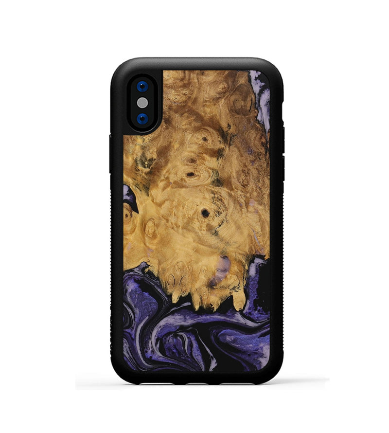 iPhone Xs Wood Phone Case - Alverda (Purple, 730288)