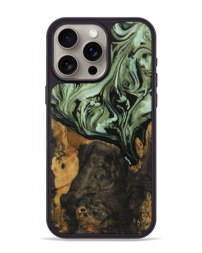 iPhone 15 Pro Max Wood Phone Case - Matthew (Green, 730289)