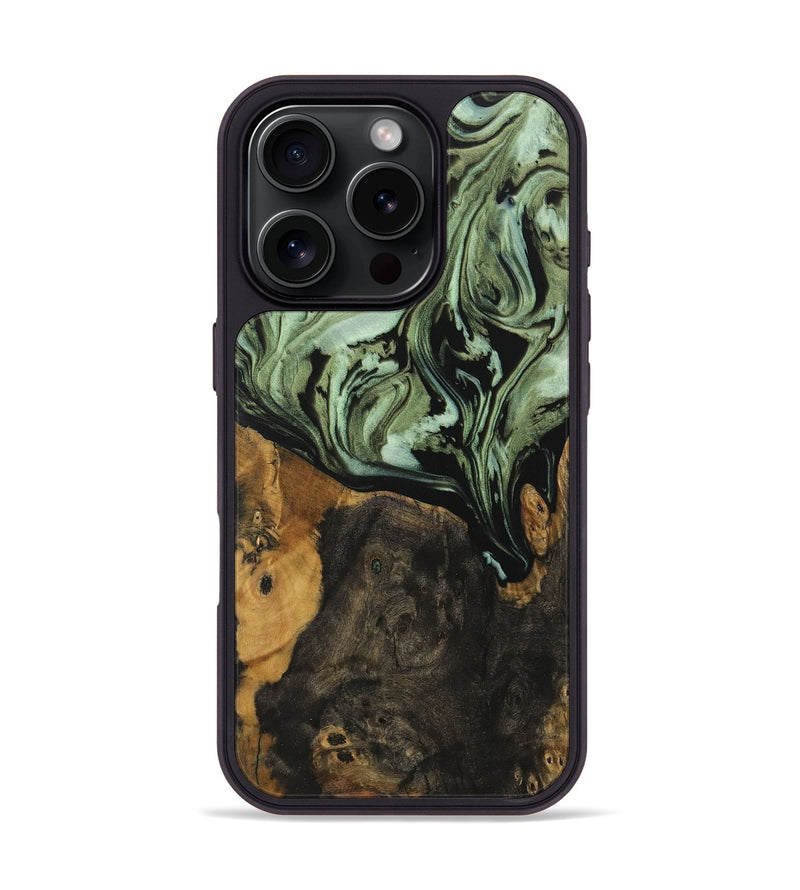 iPhone 16 Pro Wood Phone Case - Matthew (Green, 730289)