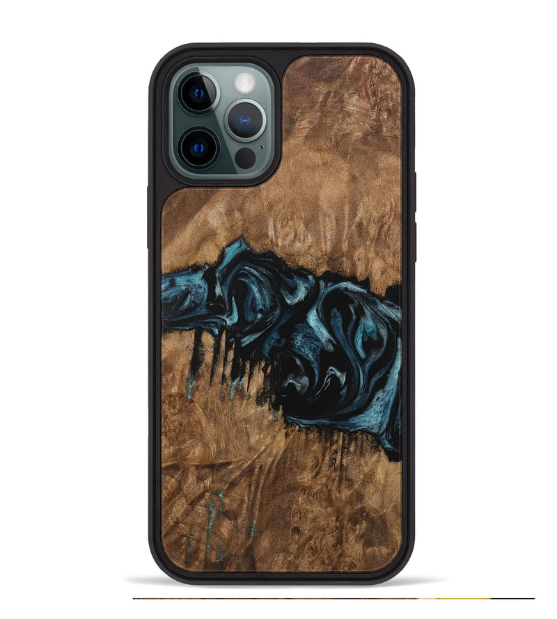 iPhone 12 Pro Max Wood Phone Case - Ilan (Blue, 730294)