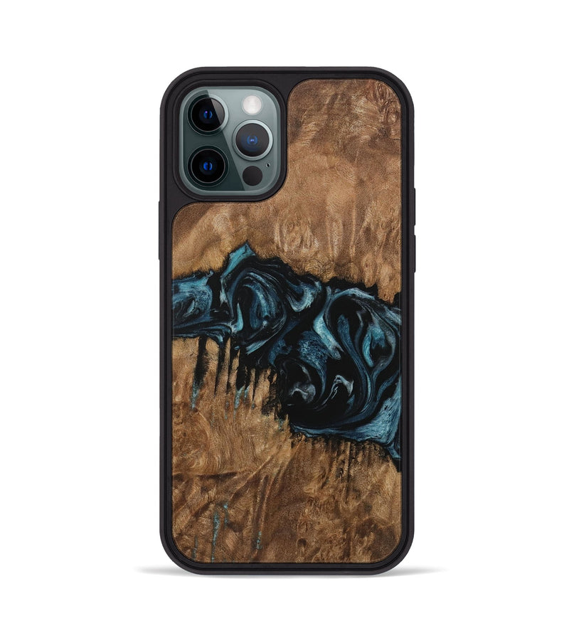 iPhone 12 Pro Wood Phone Case - Ilan (Blue, 730294)