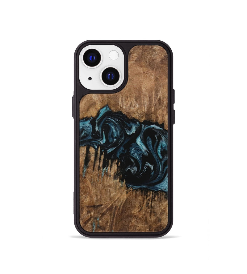 iPhone 13 mini Wood Phone Case - Ilan (Blue, 730294)