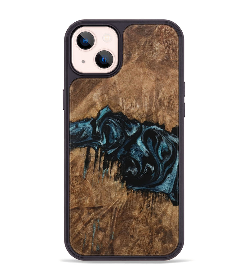 iPhone 14 Plus Wood Phone Case - Ilan (Blue, 730294)