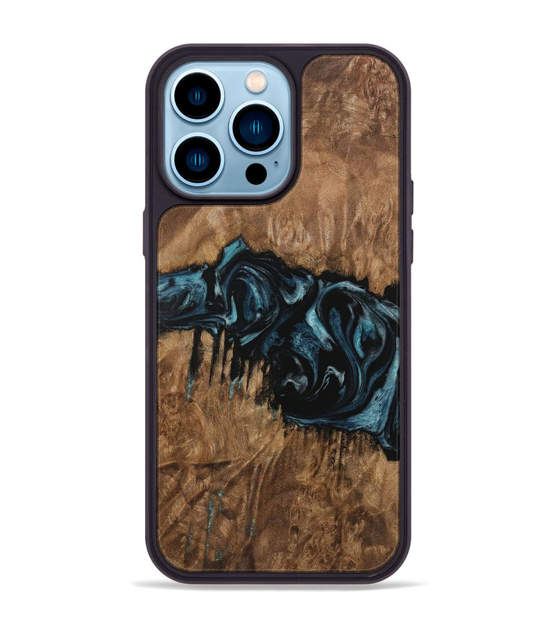 iPhone 14 Pro Max Wood Phone Case - Ilan (Blue, 730294)