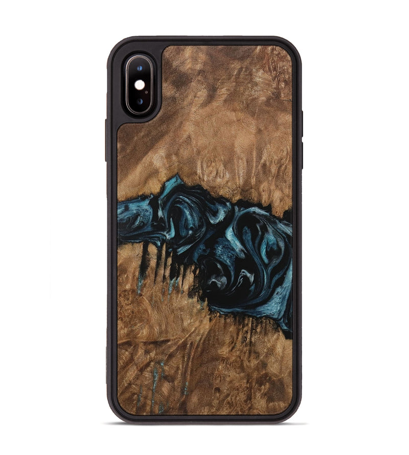 iPhone Xs Max Wood Phone Case - Ilan (Blue, 730294)