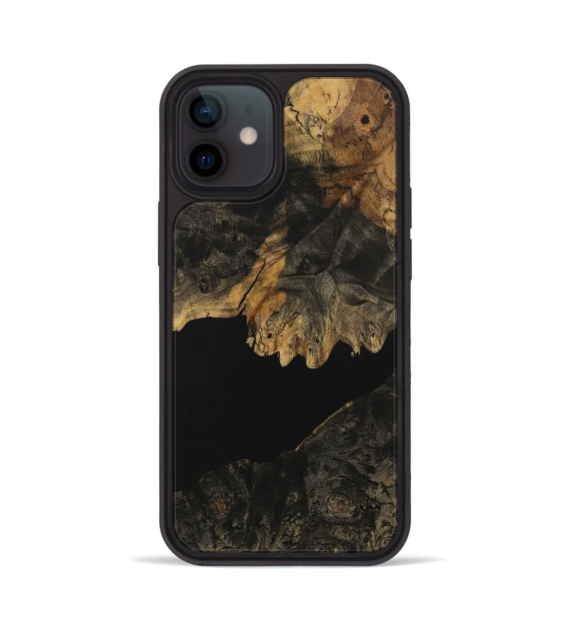 iPhone 12 Wood Phone Case - Adria (Pure Black, 730298)