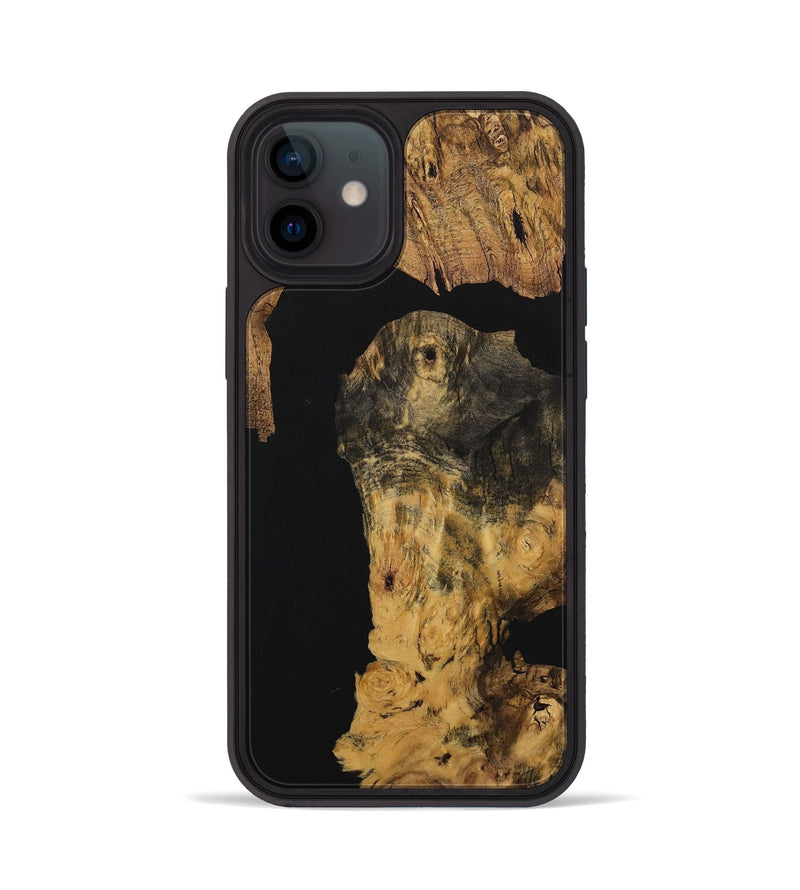 iPhone 12 Wood Phone Case - Janeva (Pure Black, 730301)