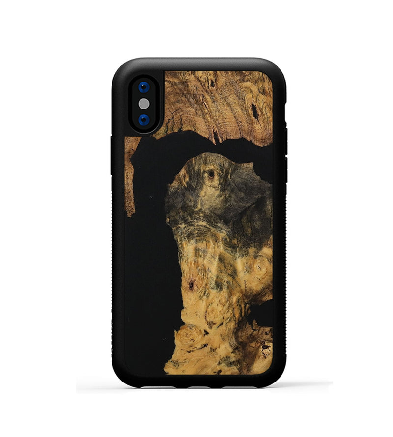 iPhone Xs Wood Phone Case - Janeva (Pure Black, 730301)