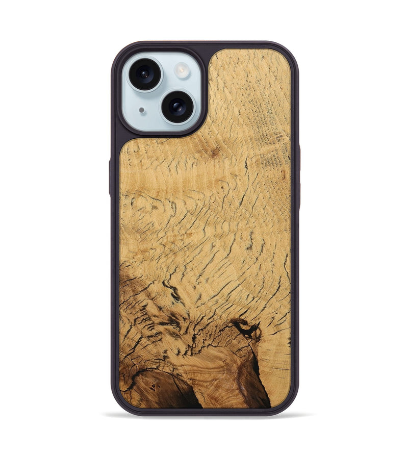 iPhone 15 Wood Phone Case - Ingres (Wood Burl, 730302)