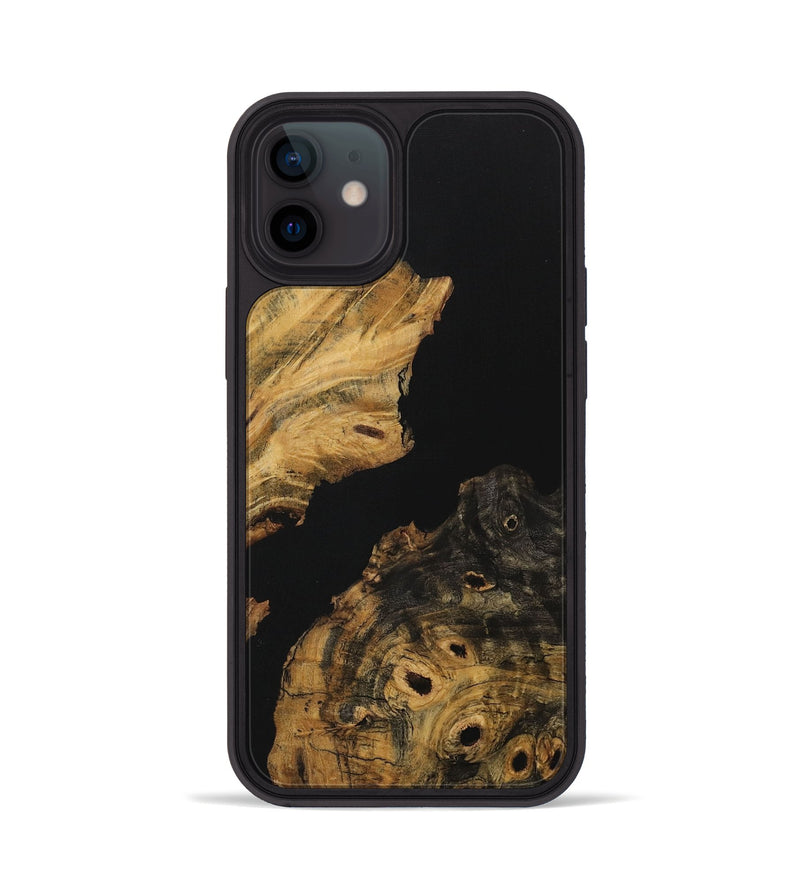 iPhone 12 Wood Phone Case - Stormi (Pure Black, 730303)