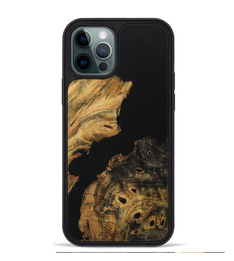 iPhone 12 Pro Max Wood Phone Case - Stormi (Pure Black, 730303)