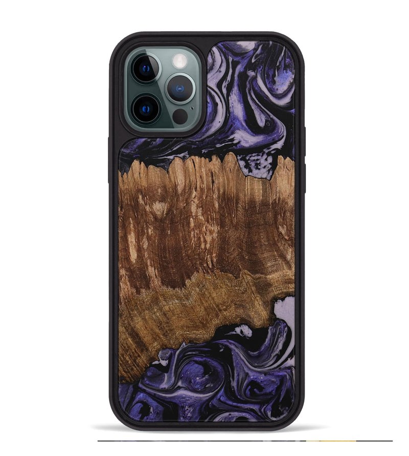 iPhone 12 Pro Max Wood Phone Case - Margi (Purple, 730306)