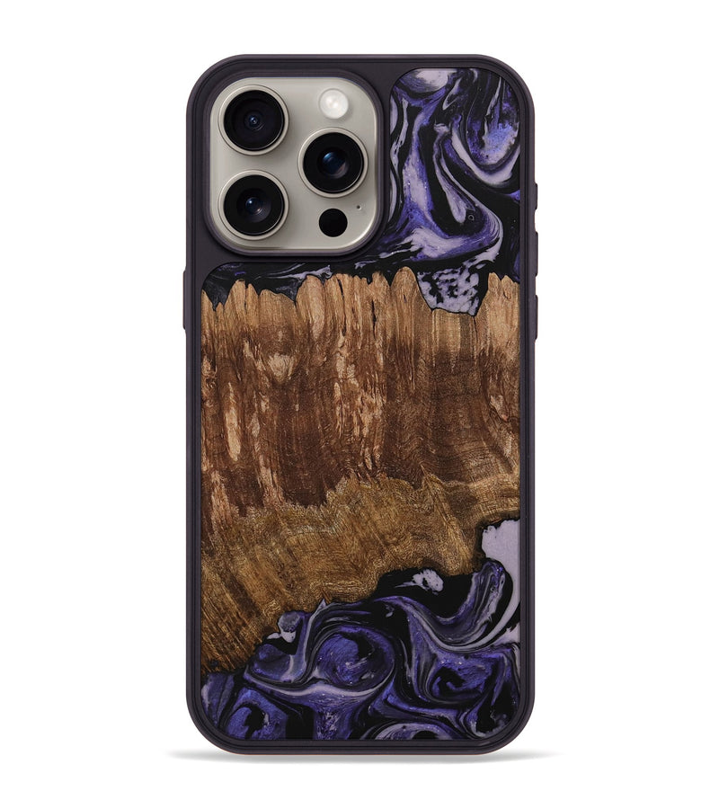 iPhone 15 Pro Max Wood Phone Case - Margi (Purple, 730306)