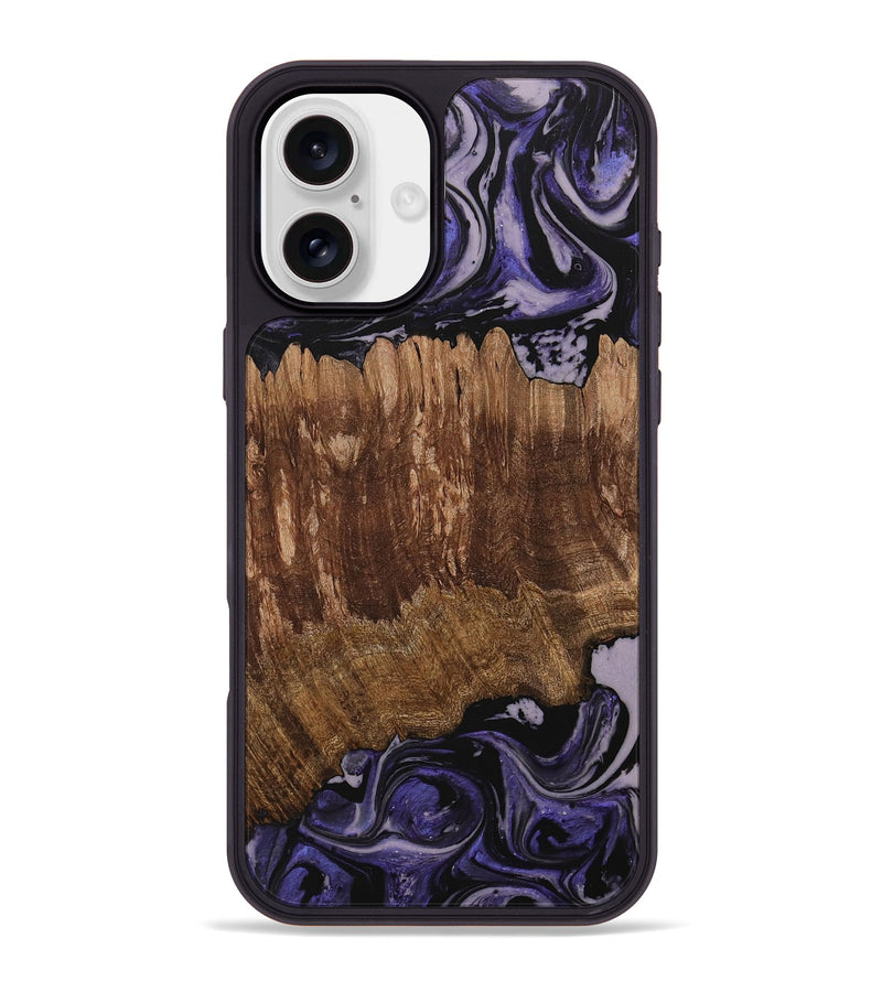 iPhone 16 Plus Wood Phone Case - Margi (Purple, 730306)